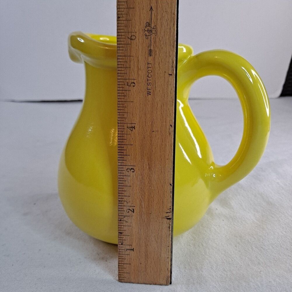 Vintage Royal Haeger Ceramic Pottery #377 Pitcher USA Bright Yellow 6” - Picture 9 of 11